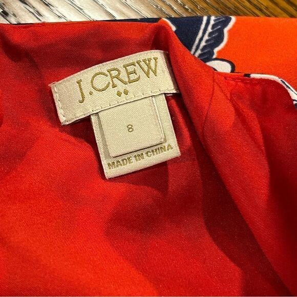 J.Crew Floral Print Short Sleeve straight cut loose fit Dress size 8 - Picture 8 of 11